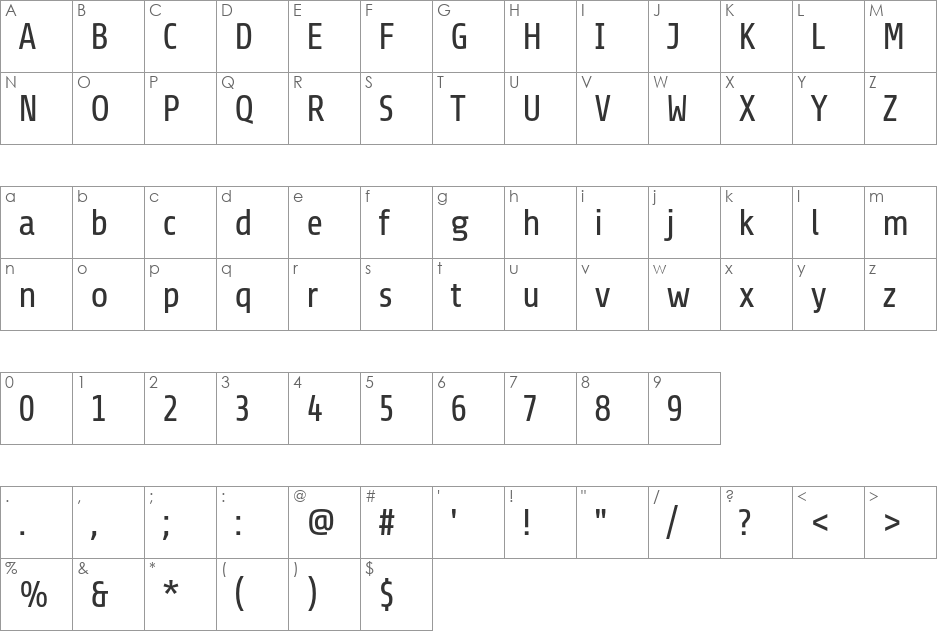 Share-Regular font character map preview