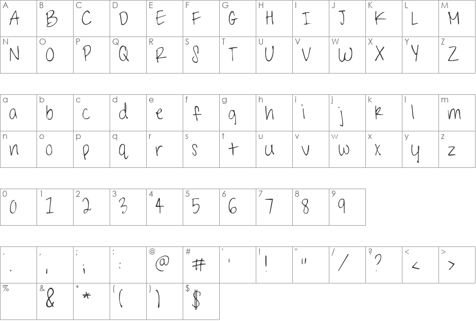 Shark in the Water  font character map preview