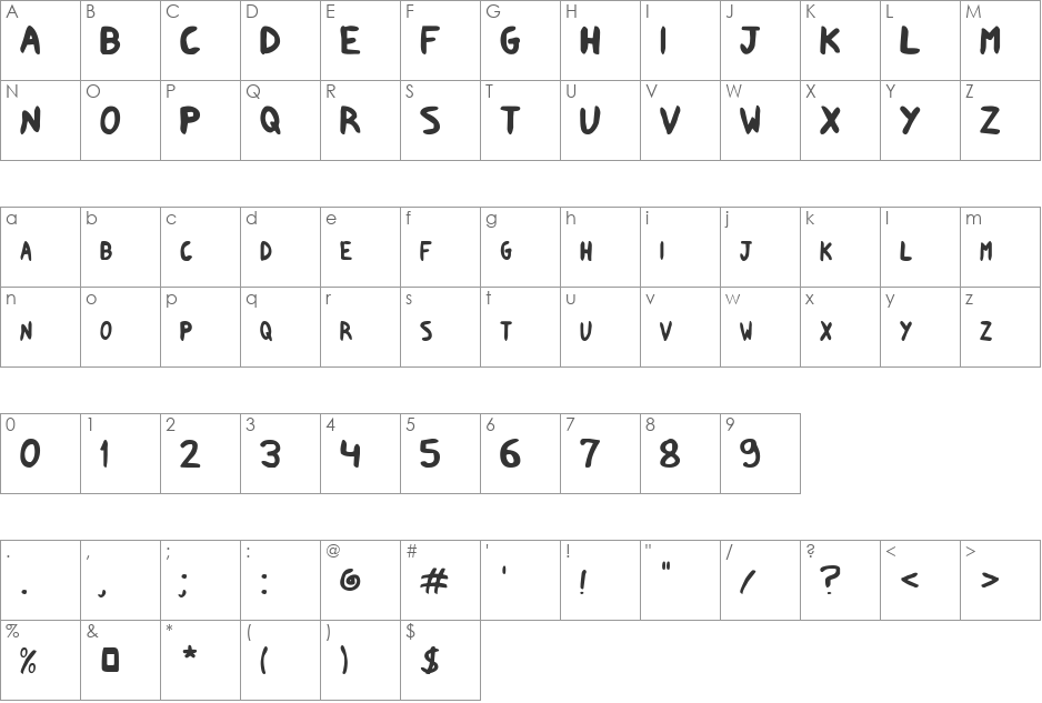 Shark Supah FX font character map preview