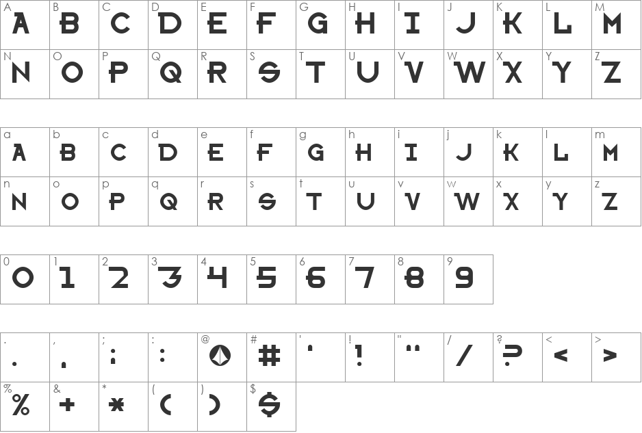 Sharon Apple font character map preview