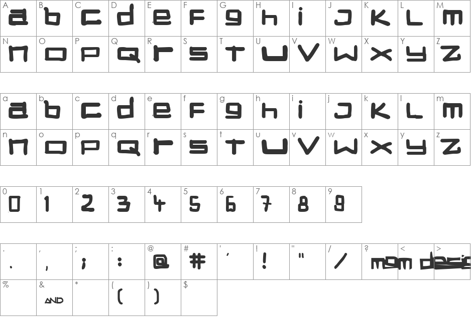 Shatus Huna font character map preview