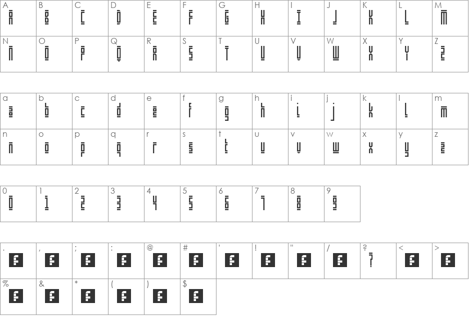 Shelf Life font character map preview