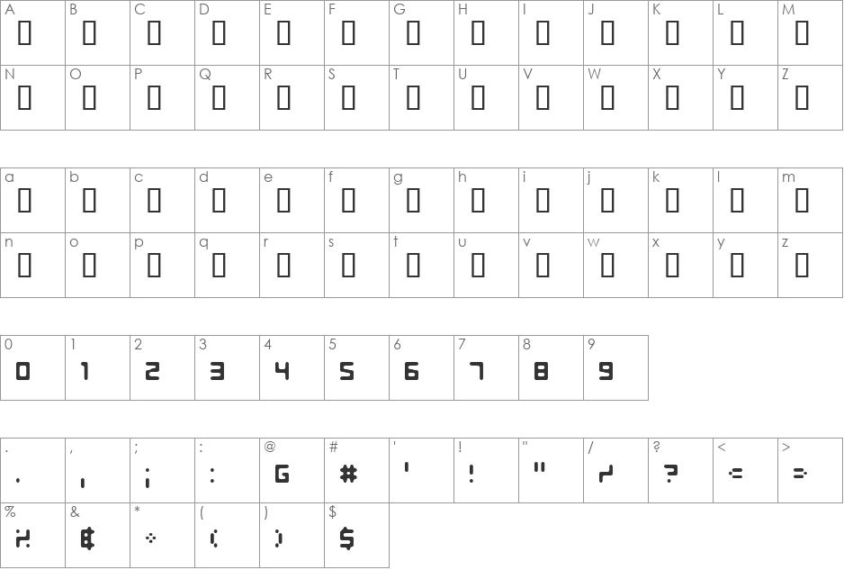 Shimshon Round font character map preview