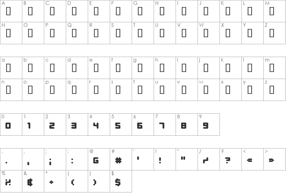 Shimshon Round Bold font character map preview