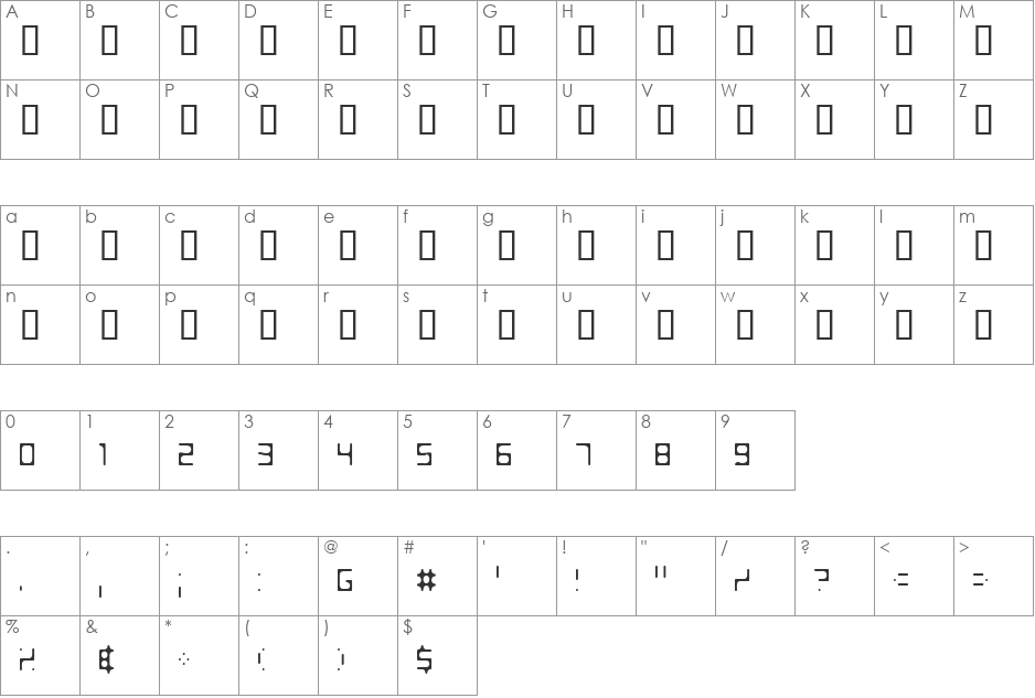 Shimshon Round Light font character map preview