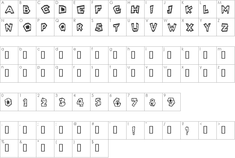Shingle_Ling font character map preview