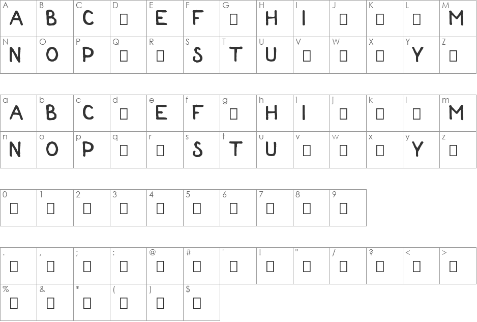 Shipmates font character map preview