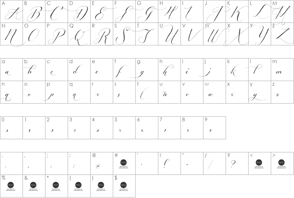 Shipped Goods 1 (Personal Use) font character map preview