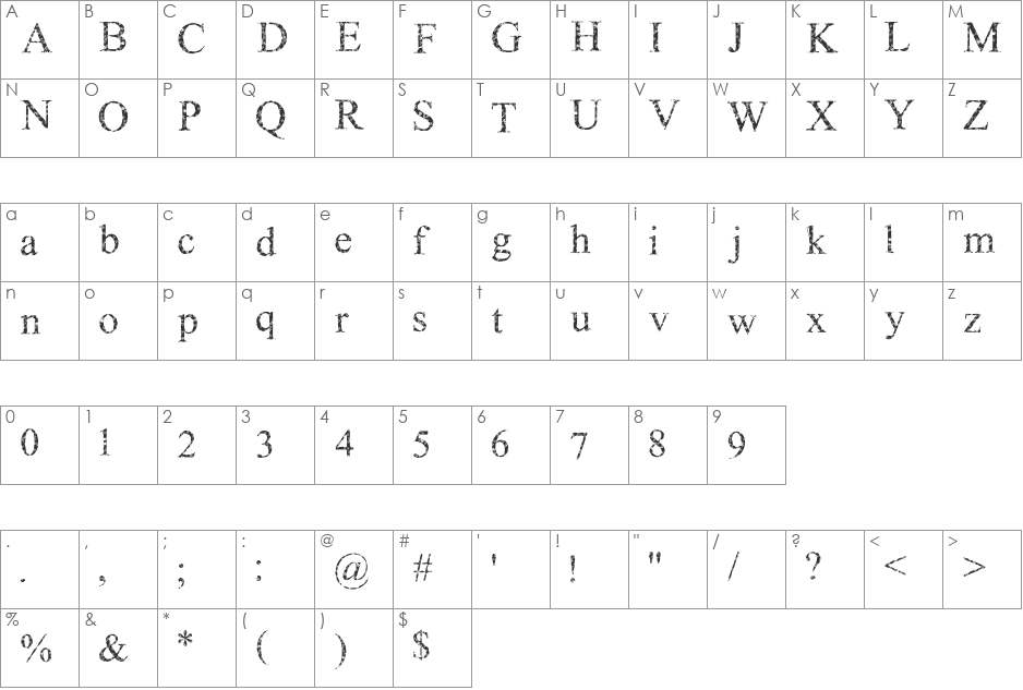 Shotgun Blast font character map preview