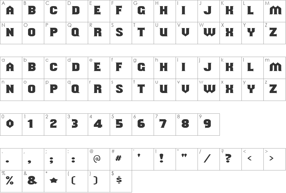 Should've Known font character map preview