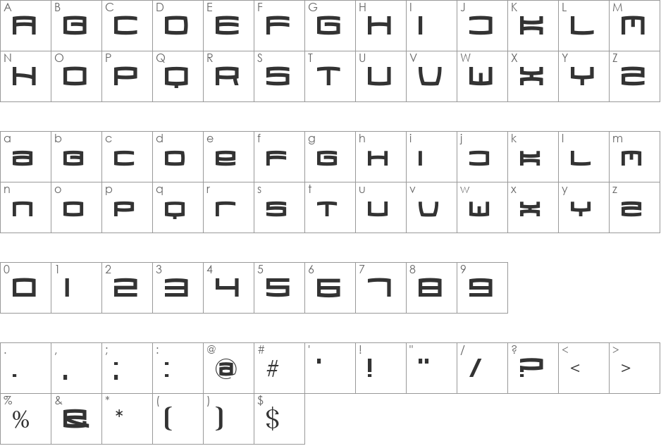BAS_CELIK font character map preview