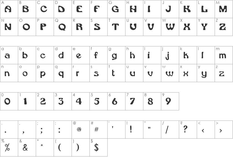 Shropshire font character map preview