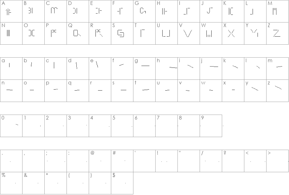 Shubanti font character map preview