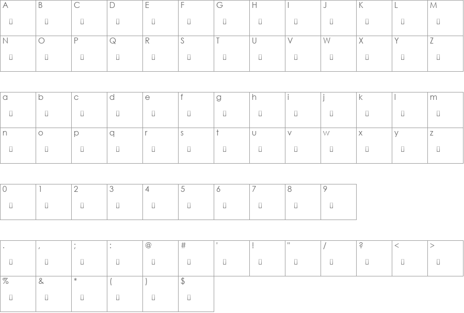 SH_farisi_2 font character map preview