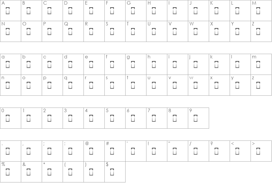 SH_freehand_1 font character map preview