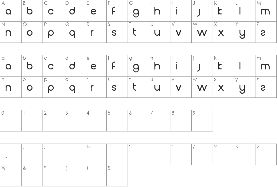 Si Buled font character map preview