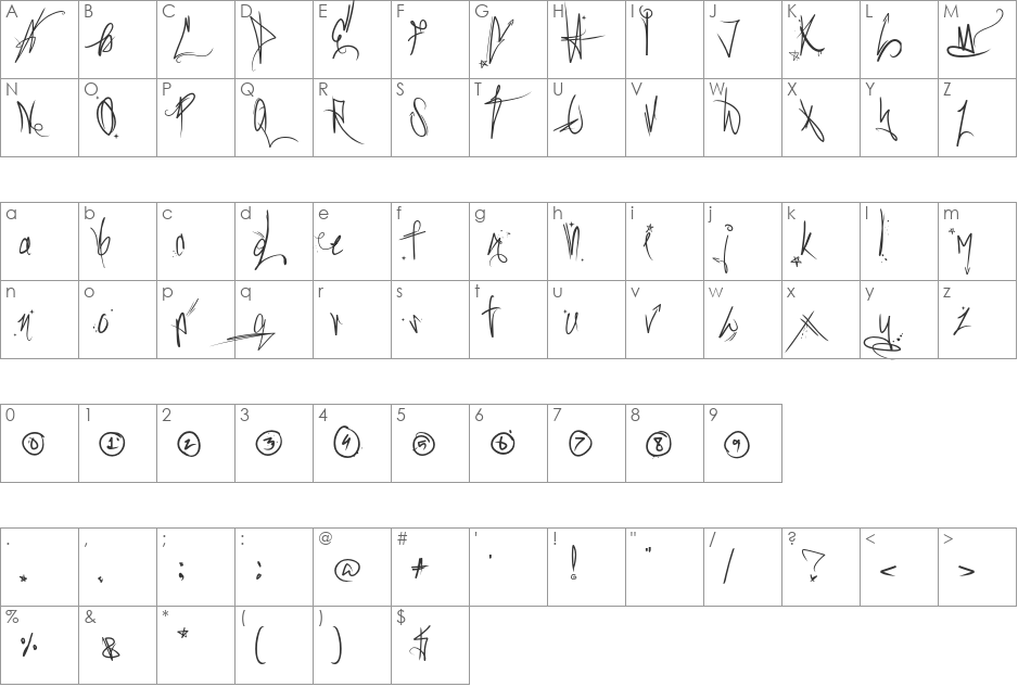 Sick Capital Vice font character map preview