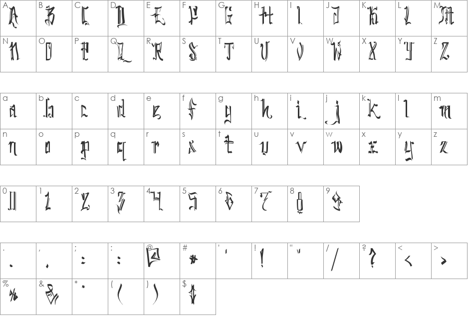 SickCapital Kingston font character map preview