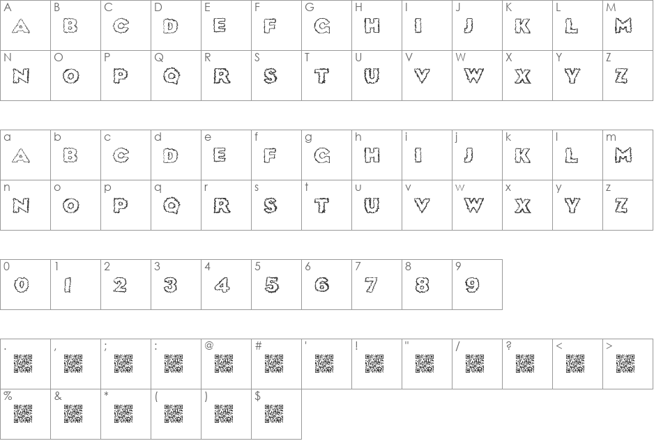 SickDream font character map preview