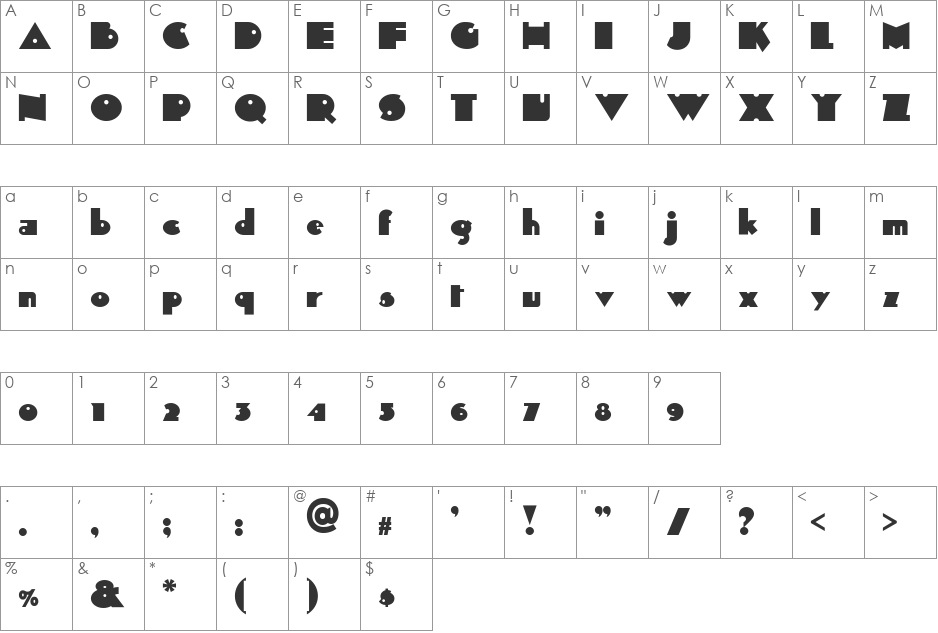 Sid The Kid NF font character map preview