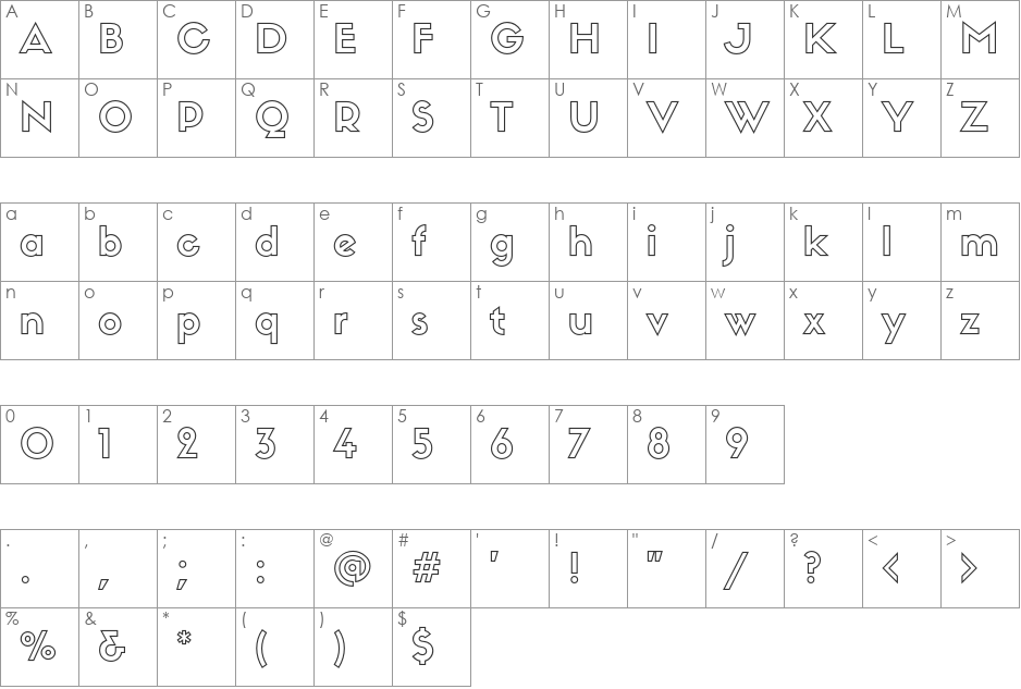 Sifonn font character map preview