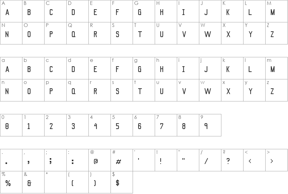Signus Alternates NBP font character map preview