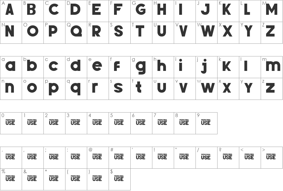 Silver Forte font character map preview