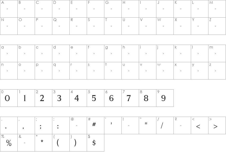 SilveradoMediumCondensedTab font character map preview
