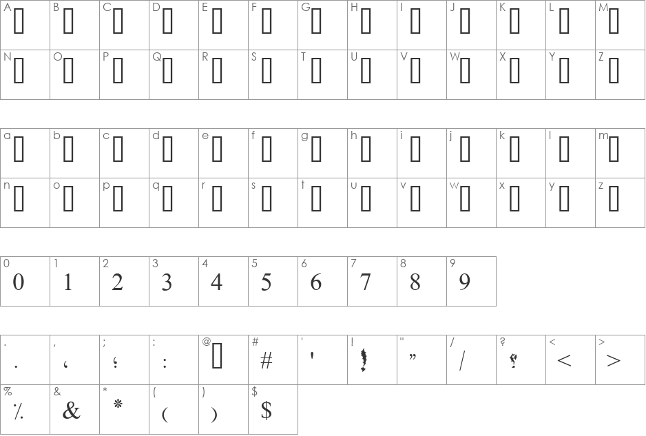 Simple Bold Jut Out font character map preview