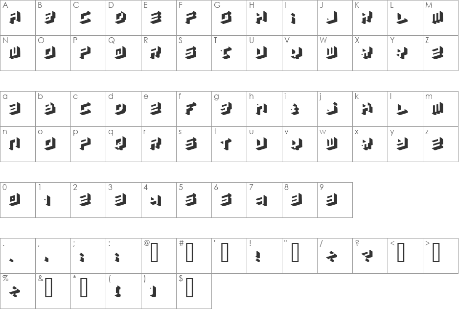 simpletype font character map preview