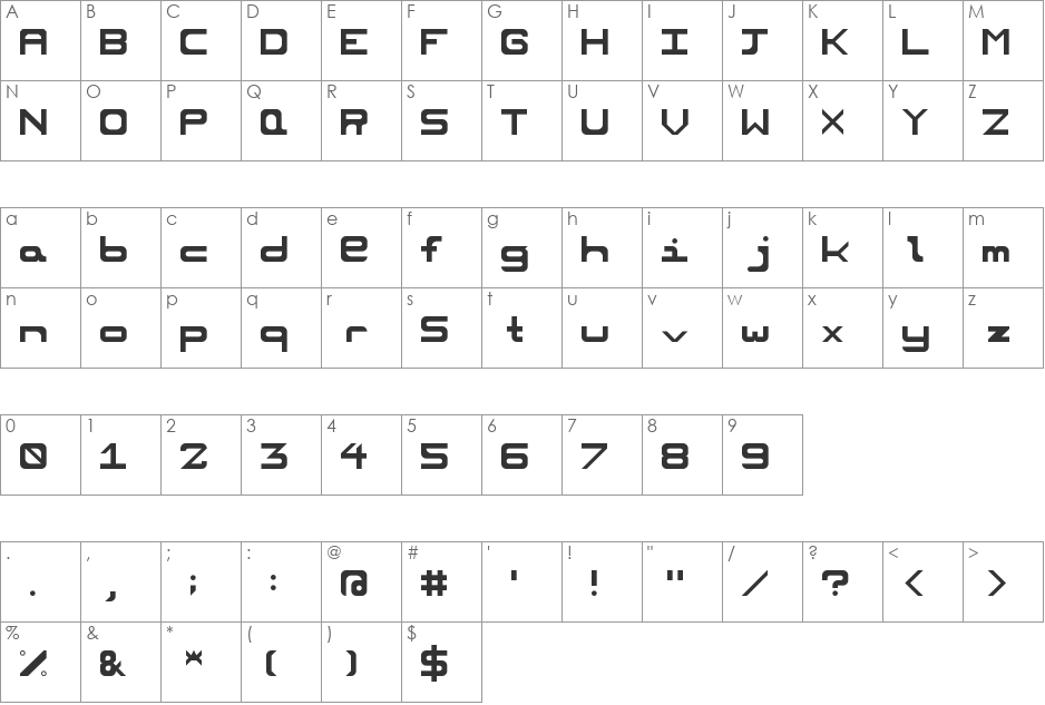 Simplexica 5x5 font character map preview