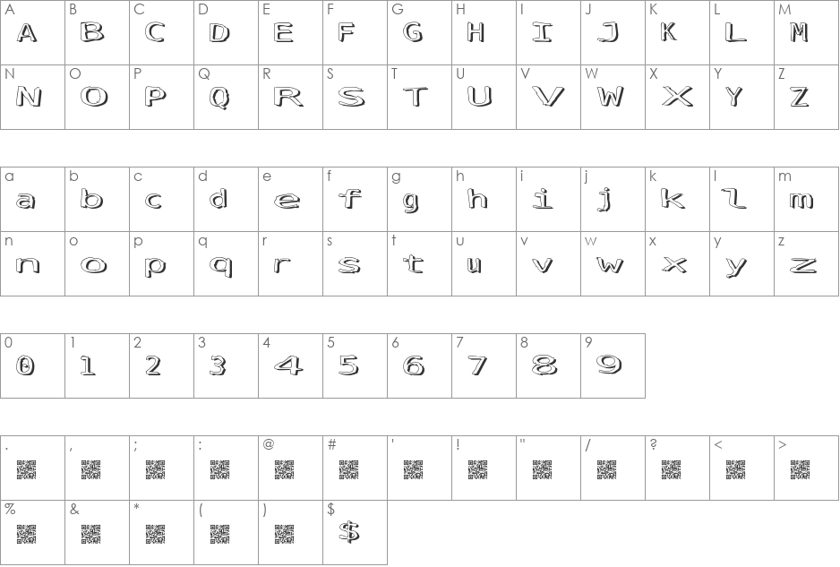SimplyFresh font character map preview