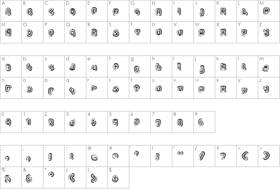 Sin-A-Bon Regular font character map preview