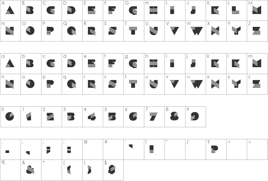 Sinaloa font character map preview