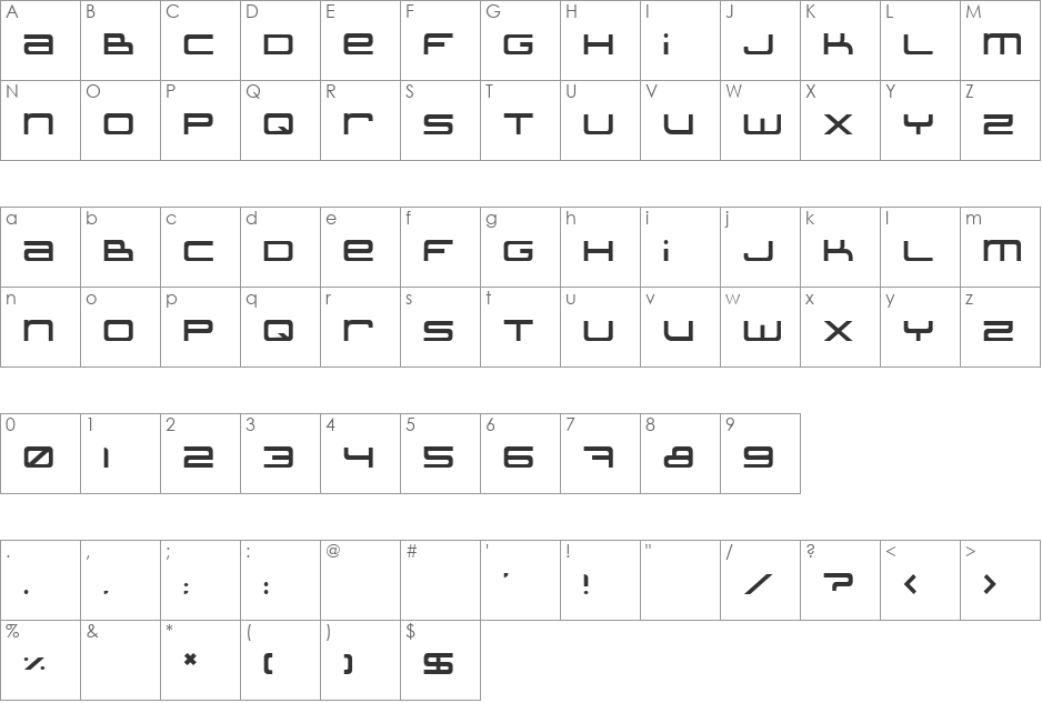 Sinapsis font character map preview