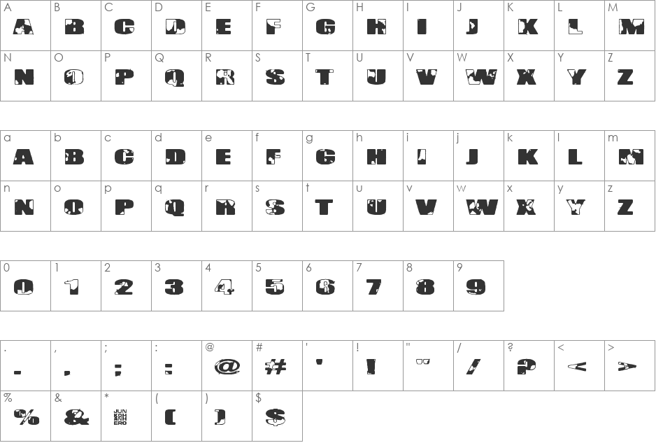 Singapore font character map preview