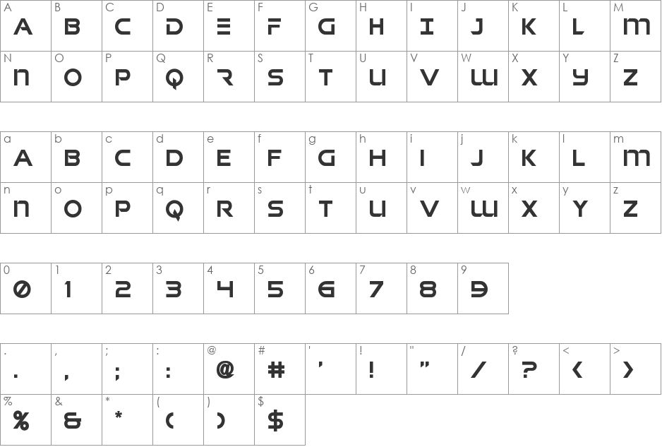 Singapore Sling font character map preview