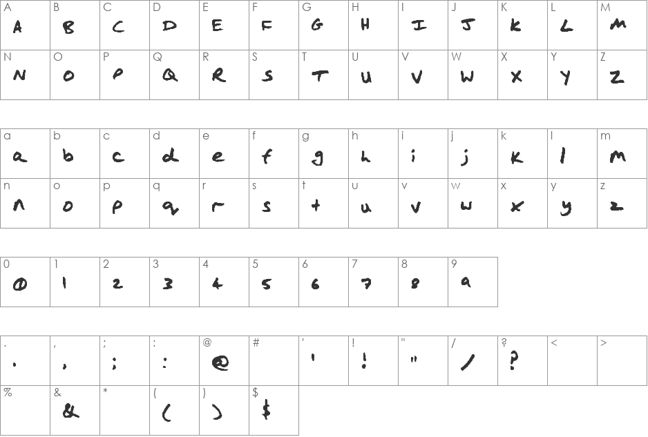 Sirimo Script 1 font character map preview
