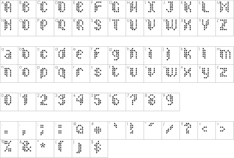 SirQuitry font character map preview