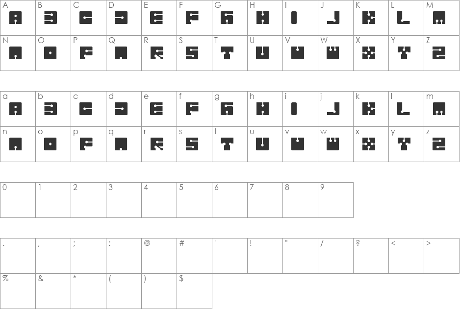 Sistema font character map preview