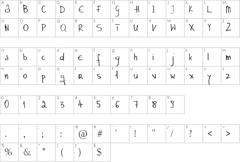Sister Font_ MVE font character map preview