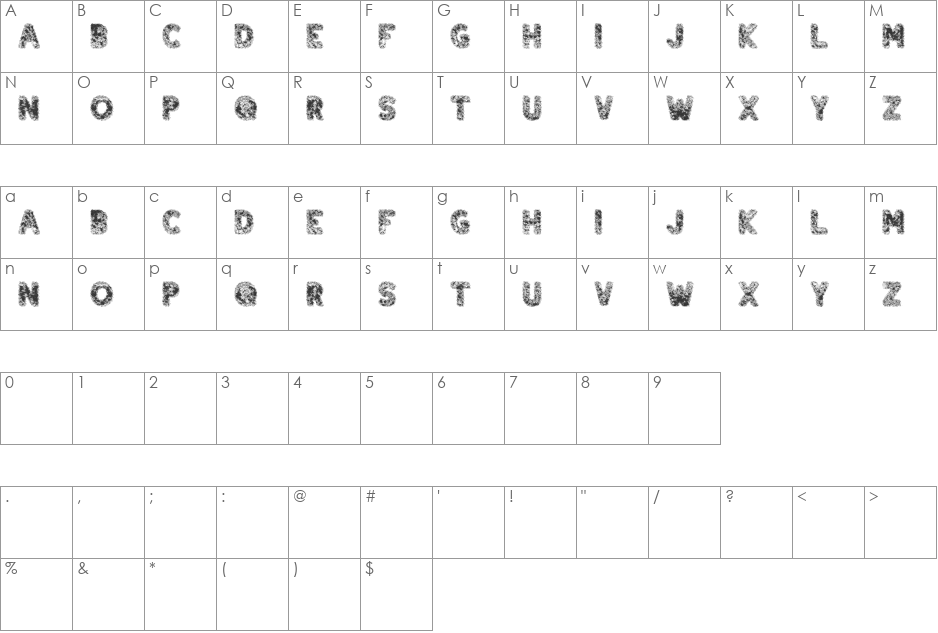 Six weeks ago font character map preview