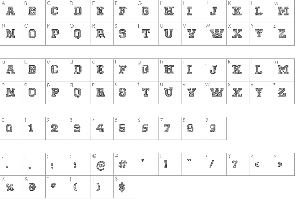 Sketch College font character map preview