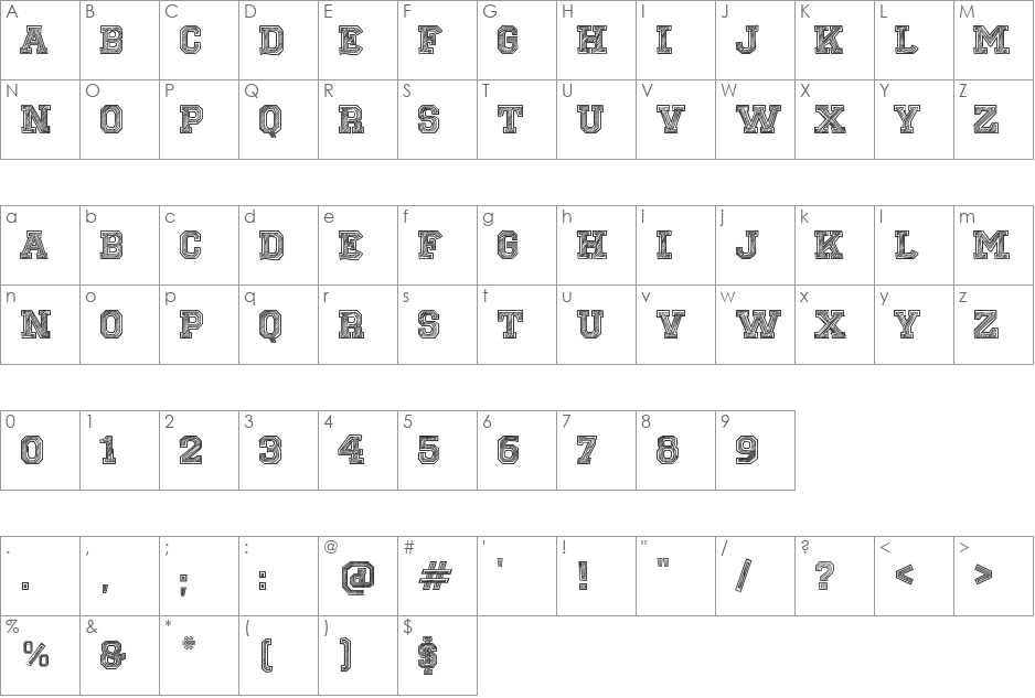 Sketch College font character map preview