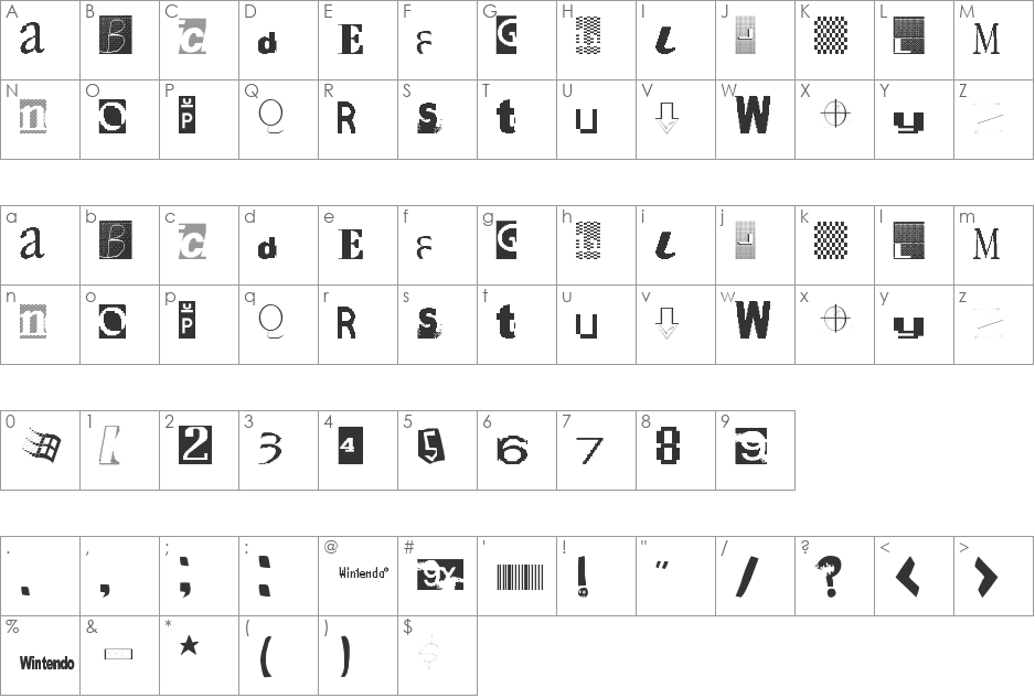 Sketch Major font character map preview