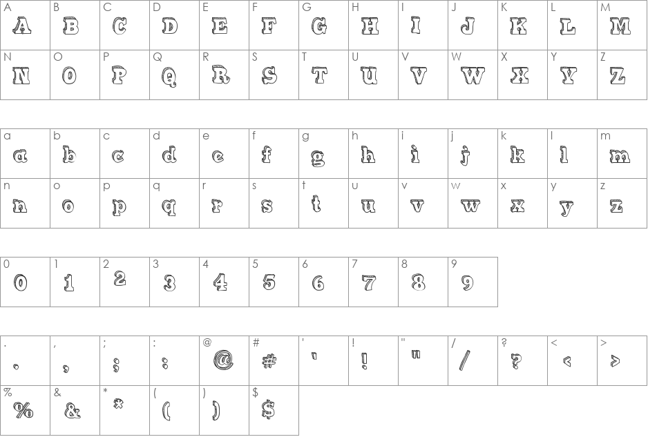 Sketch Match font character map preview