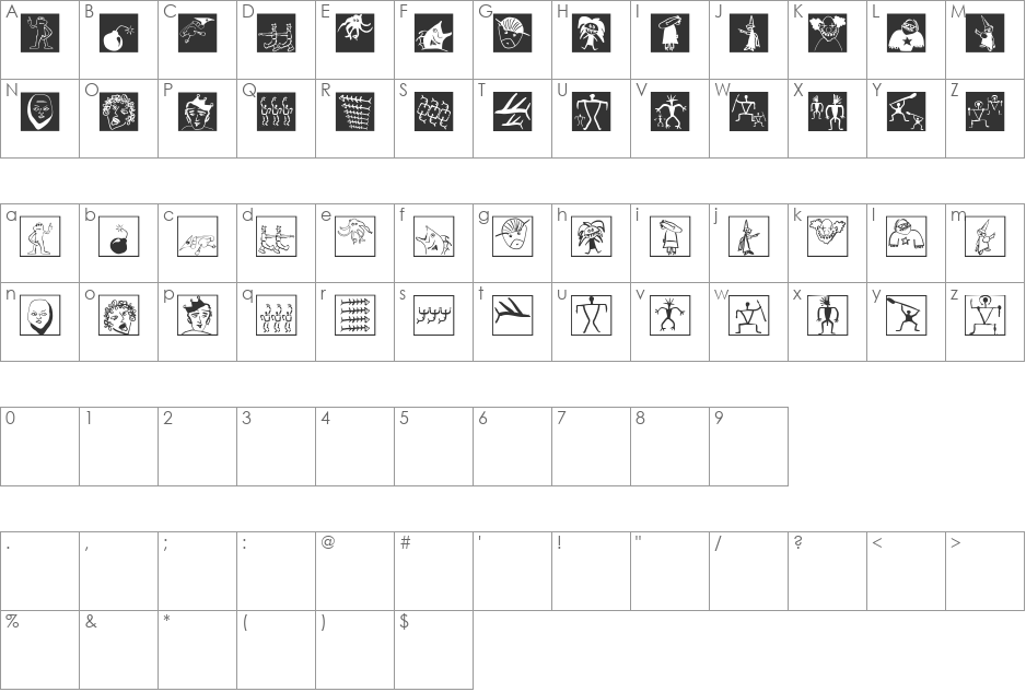 BatzBatsTwo font character map preview