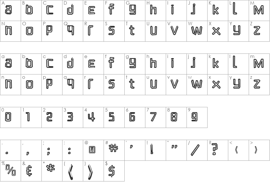Sketcho font character map preview