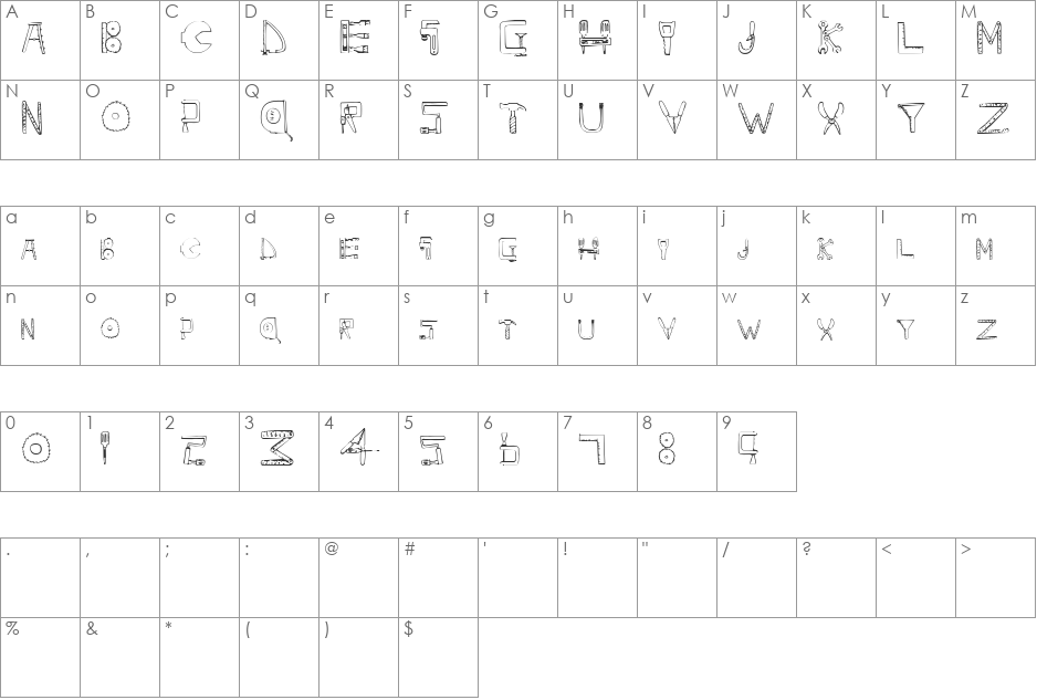 SketchTools font character map preview