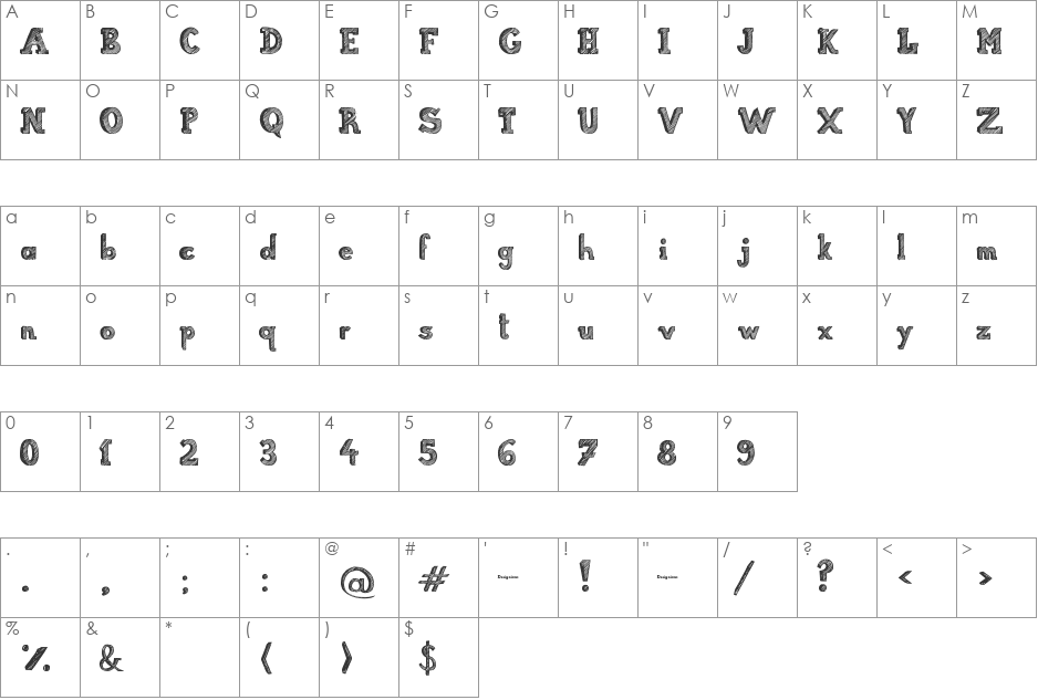Sketch_2 font character map preview